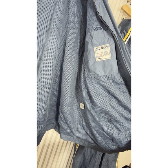 VTG Old Navy 2 Piece Blue Yellow Lining Cotton Track Suit Jacket Pants XXL Y2K - Picture 7 of 16